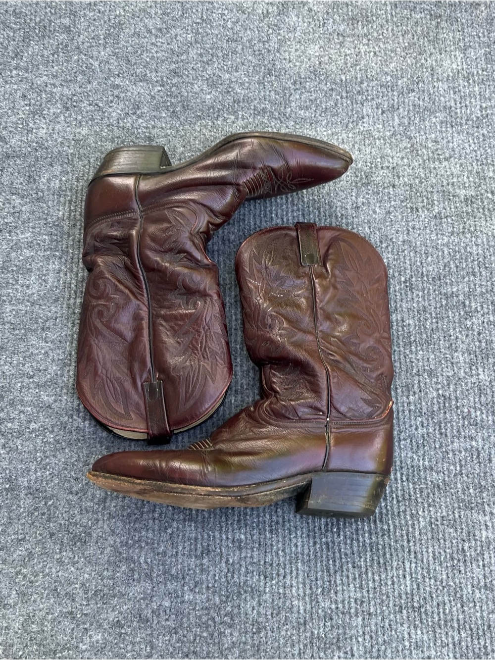 Vintage Dan Post Oxblood Cowboy Boots